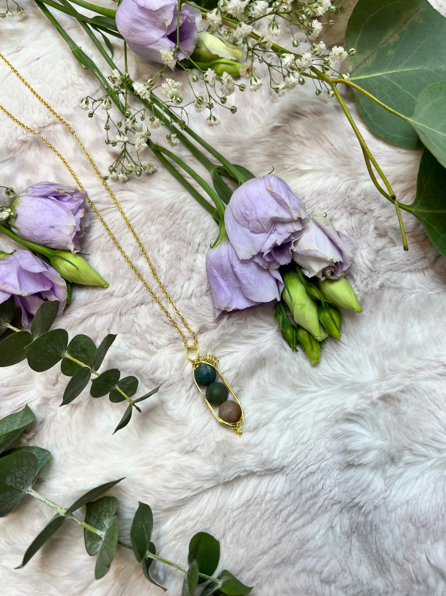 Peapod Necklace - Fancy Jasper Crystal