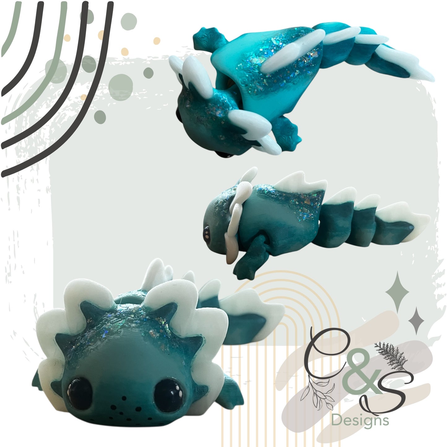 Articulated Axolotl Tadpole - Blue