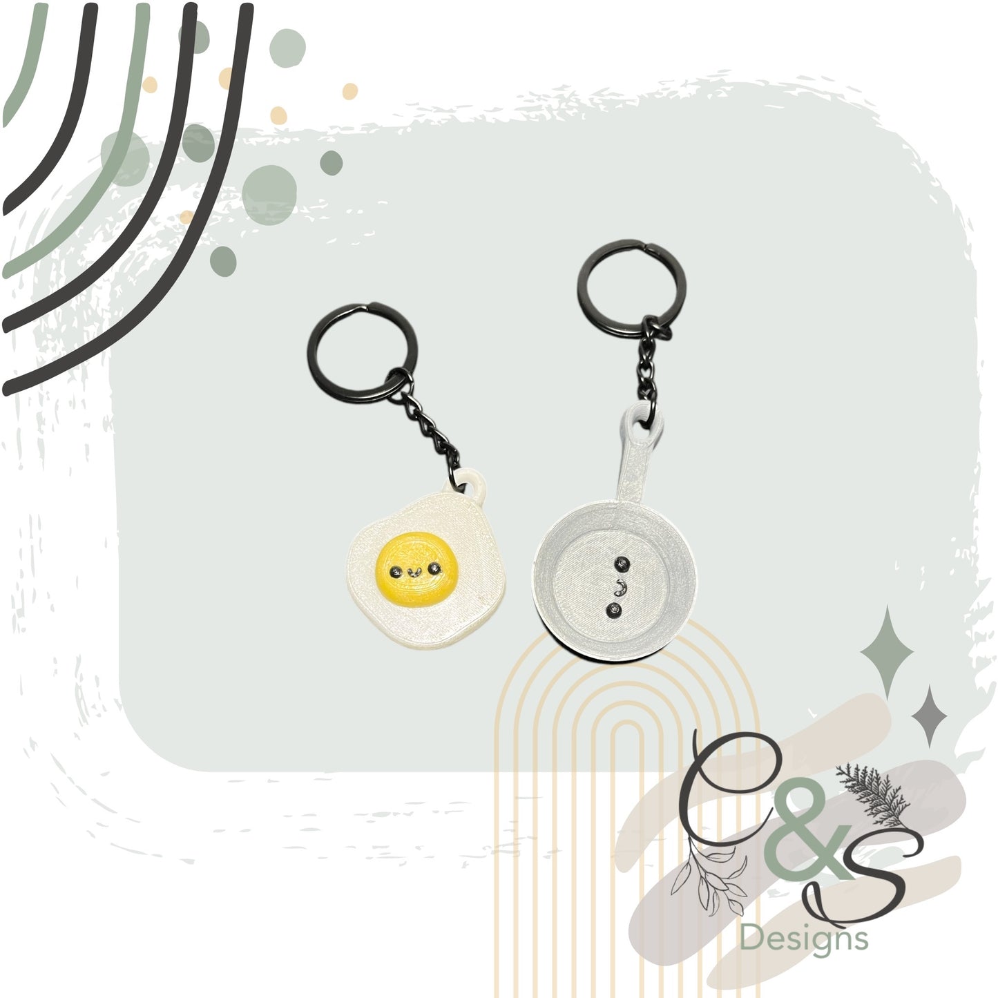 Fried Egg Keychain