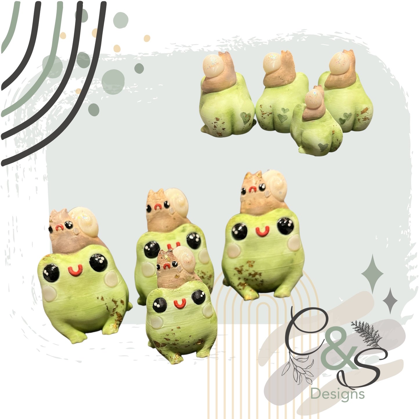 Smiling Frog With Snail