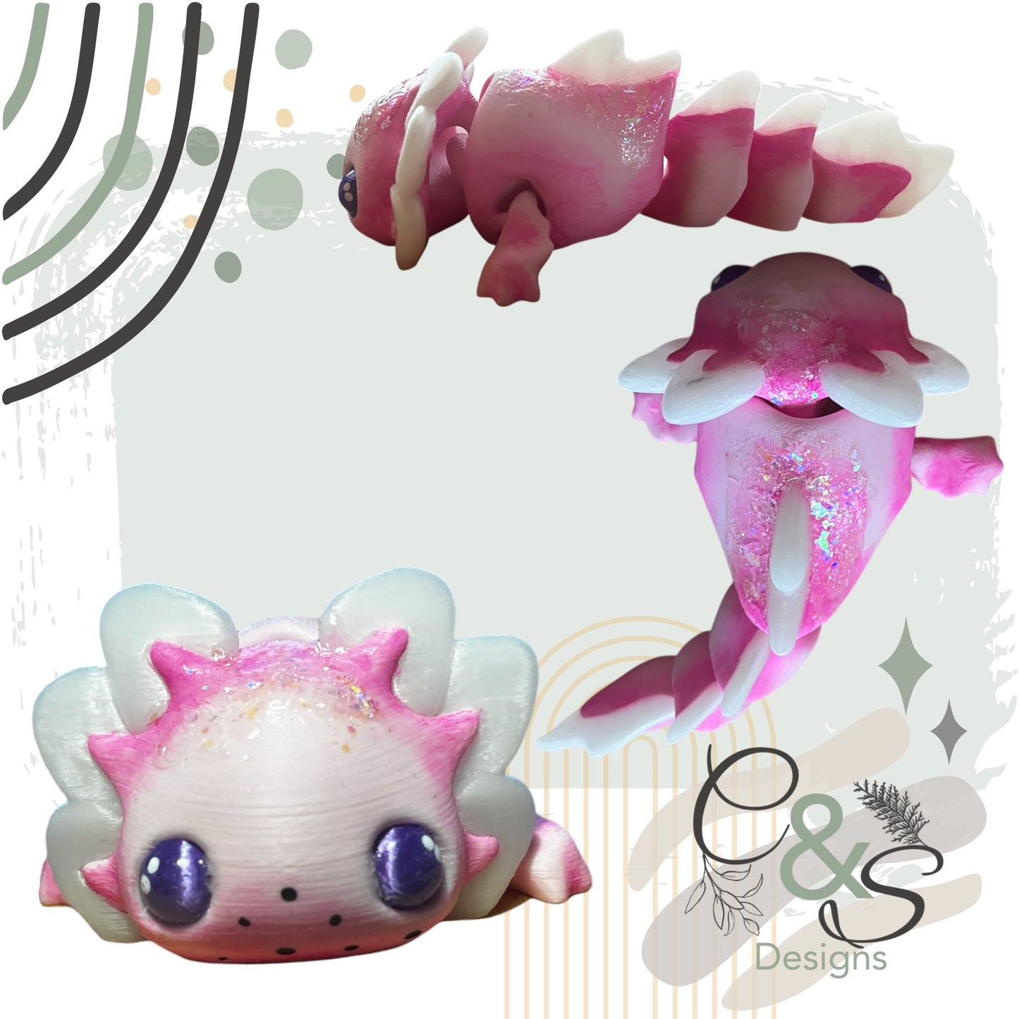 Articulated Axolotl Tadpole - Pink