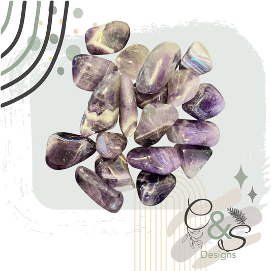 Small Chevron Amethyst Tumbled Stones – Intuition & Clarity Crystal